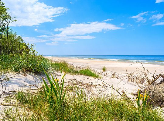 Szerokie nadbałtyckie plaże w okolicach Lubiatowa